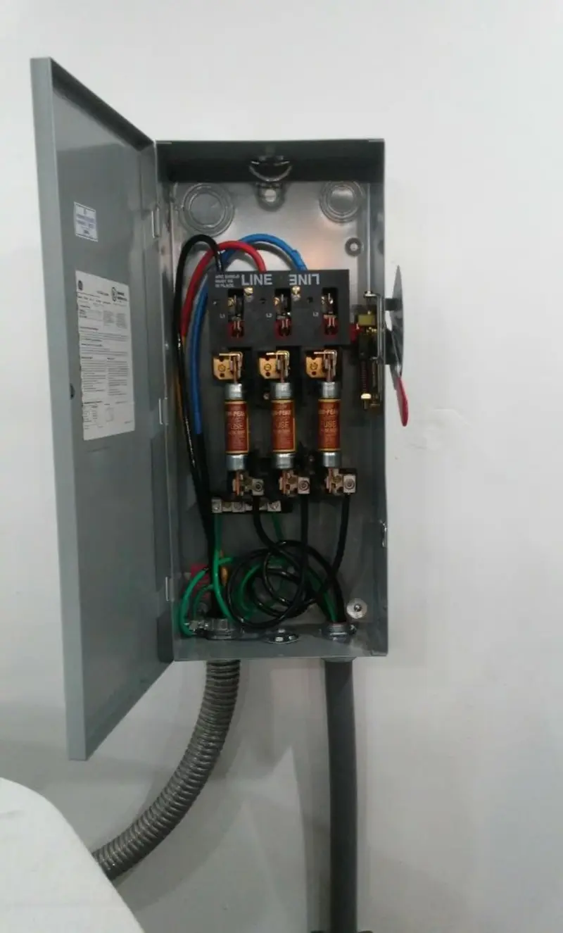 Three-phase disconnect switch installed for Electrical Wiring & Rewiring in Hopkinton
